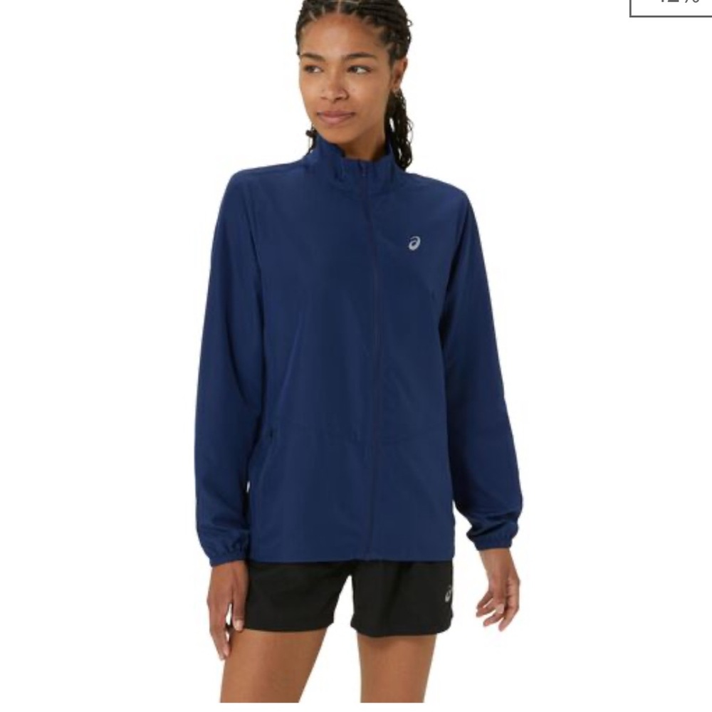 ASICS Core Running Jacket Women’s Lightweight Quick Dry Dark Blue Size Small